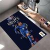 Sports Area Rug, Kylian Mbappe France 10 World Cup 2026 Blue Poster, Fan Cave Decor, Non-Slip Mat