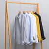 Men's Oxford Woven Long Sleeve Shirt Cotton Casual Simple Matching Solid Color Shirt Slim White Shirt Fashionable Men