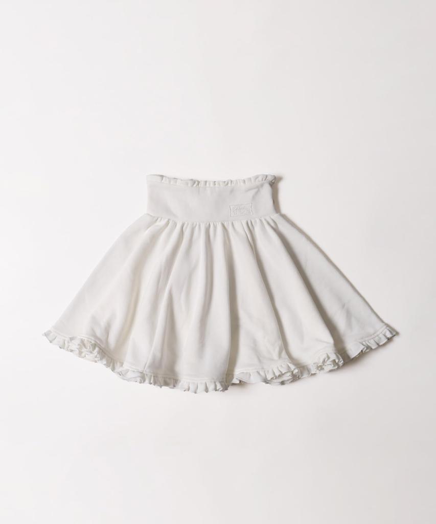 WEGO PHILLY Ruffle Sweat White Skirt, Women's,