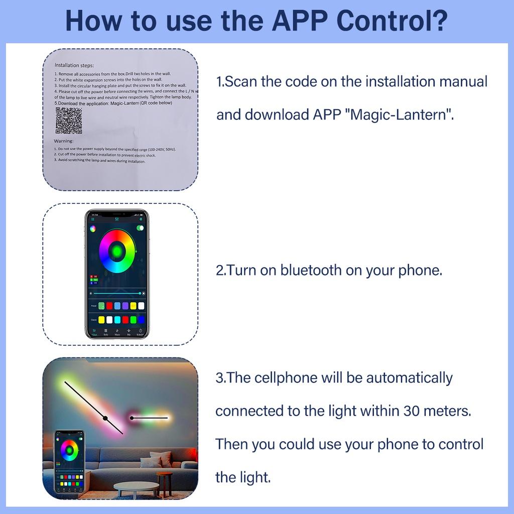 110-220V RGB With Remote Control Modern Long Wall Light For Home Bedroom Background Decor Lighting Decoration Lamp Colorful LED Wall Lamp