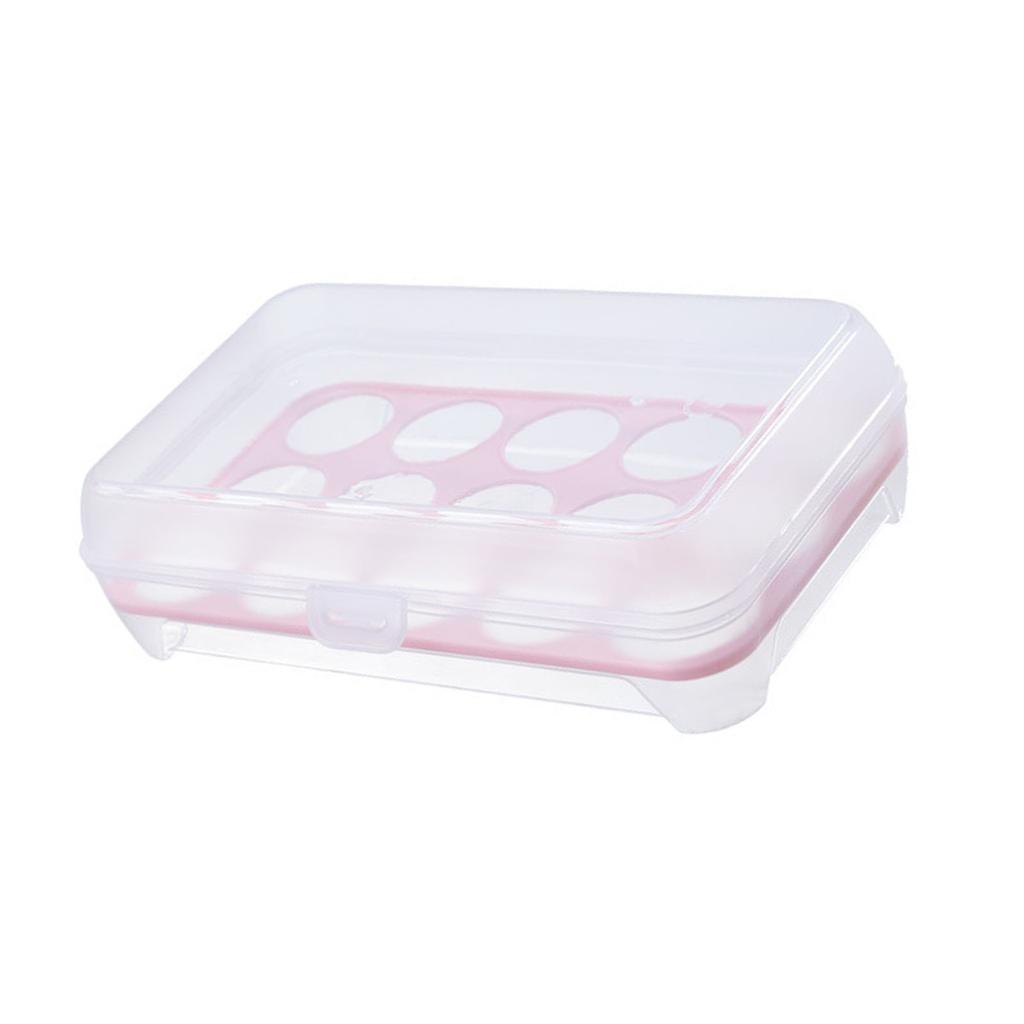 Přenosný držák na vejce 15 přihrádek Multifunkční průhledná nádoba na skladování vajec do lednice kuchyně