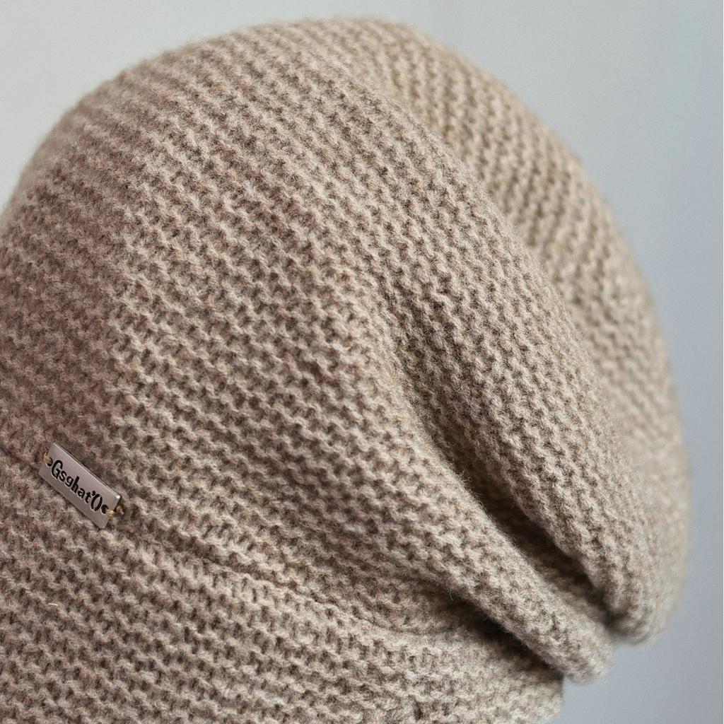 Japanese Style Artistic Autumn and Winter Warm Knitted Pile Hat  Loose Face Covering Woolen Hat for Women