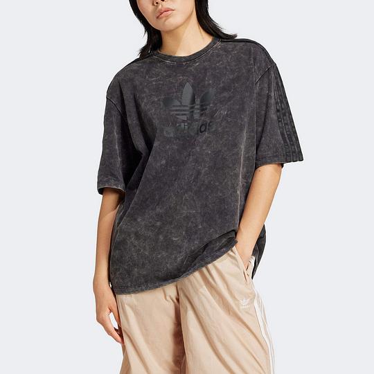 adidas Women's Washed-Out Boyfriend-Fit T-Shirt Black IW3413