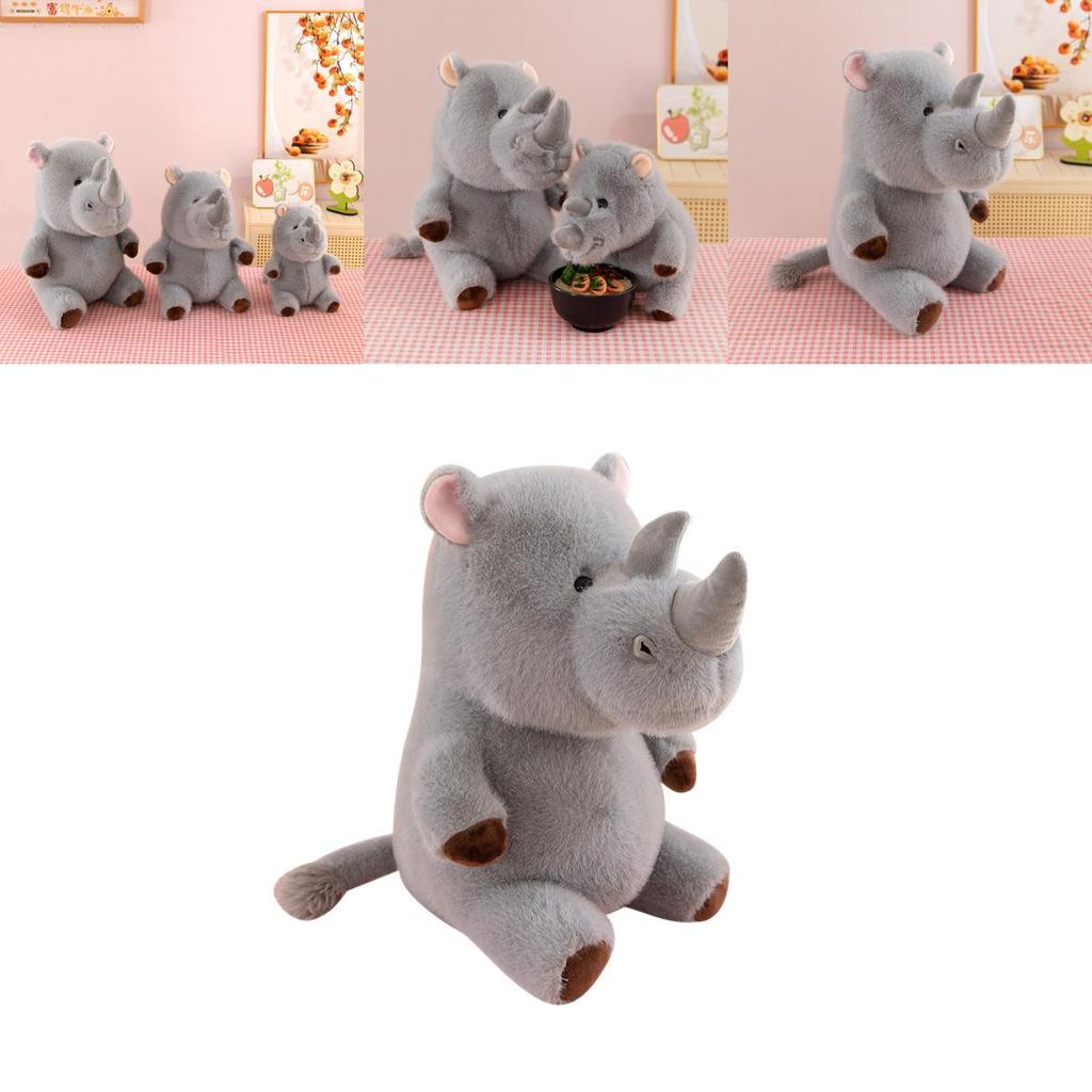 Plush Rhino Toy Animal Doll Gift For Kids Sleep Comforters For Children