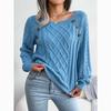 Autumn Women's Casual Square Neck Knitted Pullover Sweater