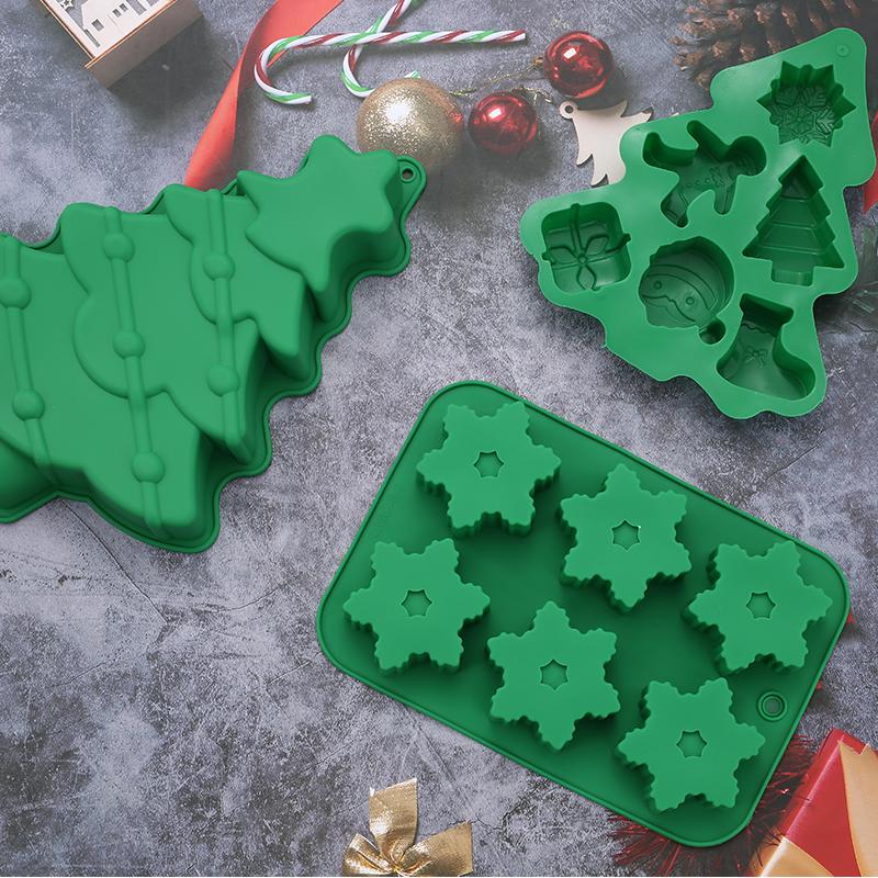 FAIS DU Silicone Mold Bakeware DIY Chocolate Mold Christmas Trees Snowman Gifts Baking Tools Cake Decoration Accessories