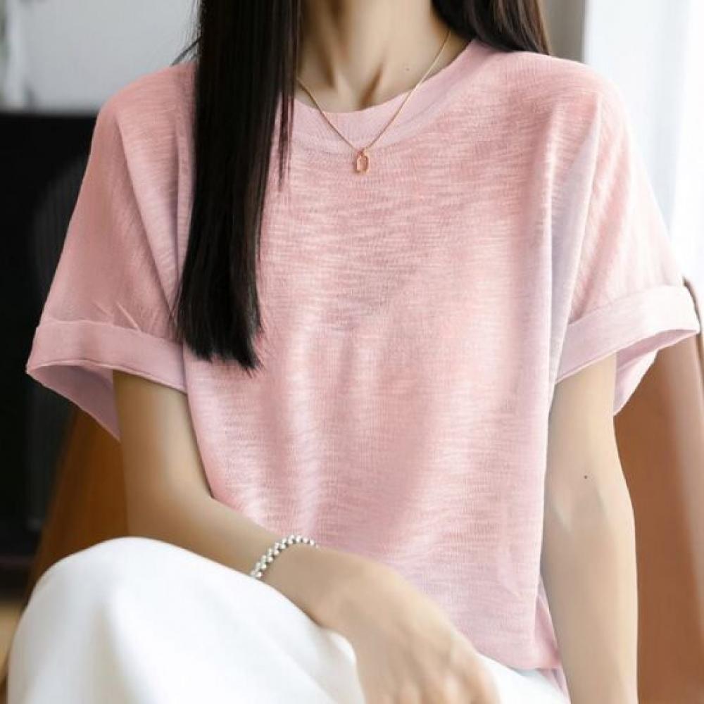 Navava Women Daily Loose FiT Thin Round Neck ShorT Sleeve T shirT nT3305