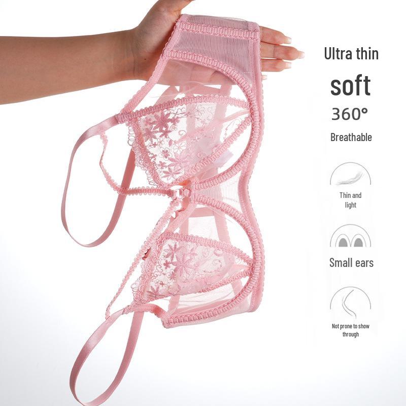 French Women's Bunny Ear Cup Lingerie Set – Anti-Sagging, Breathable Bra for a Smaller Chest Appearance