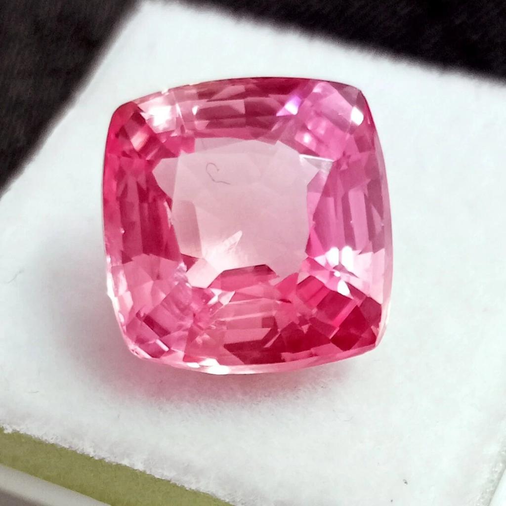 Natural Light Pink Morganite 10+ Ct Cushion Cut Certified Stunning Gemstone