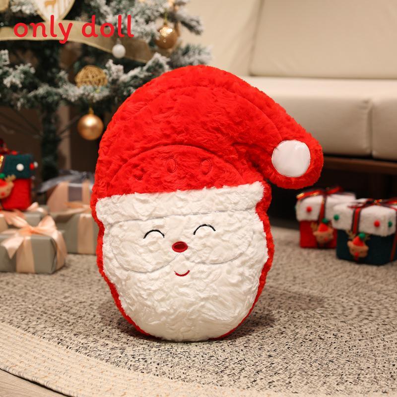 Christmas Theme Deer Bell Gingerbread Man Santa Claus Plush Doll Toy Pillow For Holiday Decor And Kids Gift