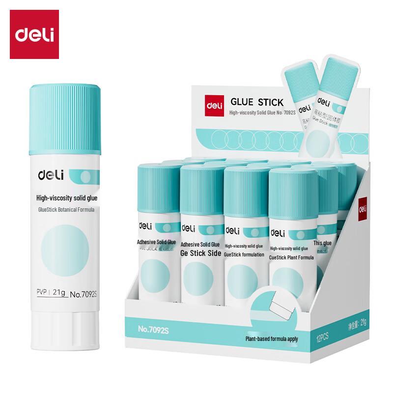 Deli Fashion PVP Solid Glue Stick, 12-Pack