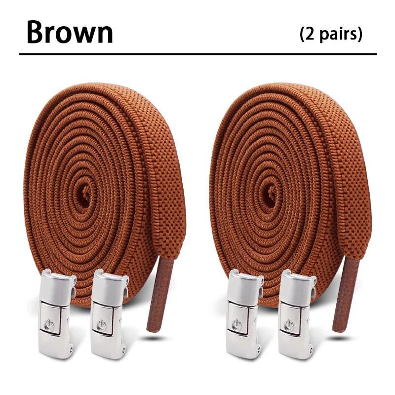1/2Pair 8MM Flat No Tie Shoelaces Elastic Shoelace Metal Buckle Shoelaces Without Ties Sneakers Children Laces Shoe Accessories