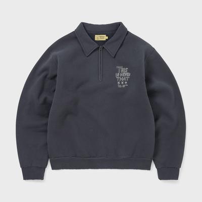 ThIs Is Never That Tnt Daniel Johnston H.y.l.a. Half Zip Sweatshirts Faded Navy