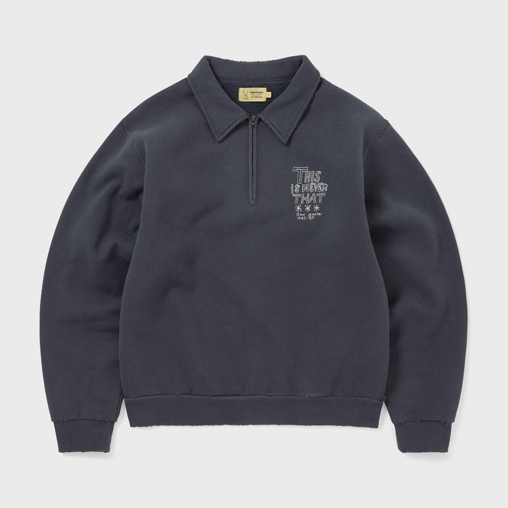 ThIs Is Never That Tnt Daniel Johnston H.y.l.a. Half Zip Sweatshirts Faded Navy S