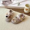Girls' plush puppy doll Birkenstock cotton shoes, new winter style, plush-lined boys' warm shoes
