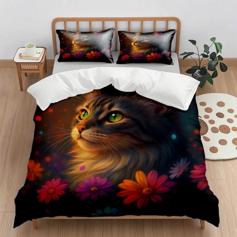 

Digital printing quilt cover set (quilt cover + pillowcase) no sheets cartoon animal print quilt cover 135cmx200cm 2pcs