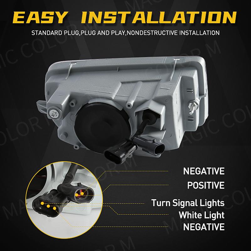 LED Fog Lights For Toyota Land Cruiser 100 LC100 UZJ100 FZJ10 1998-2008 Car DRL Turn Signal Daytime Driving Lamp White Yellow