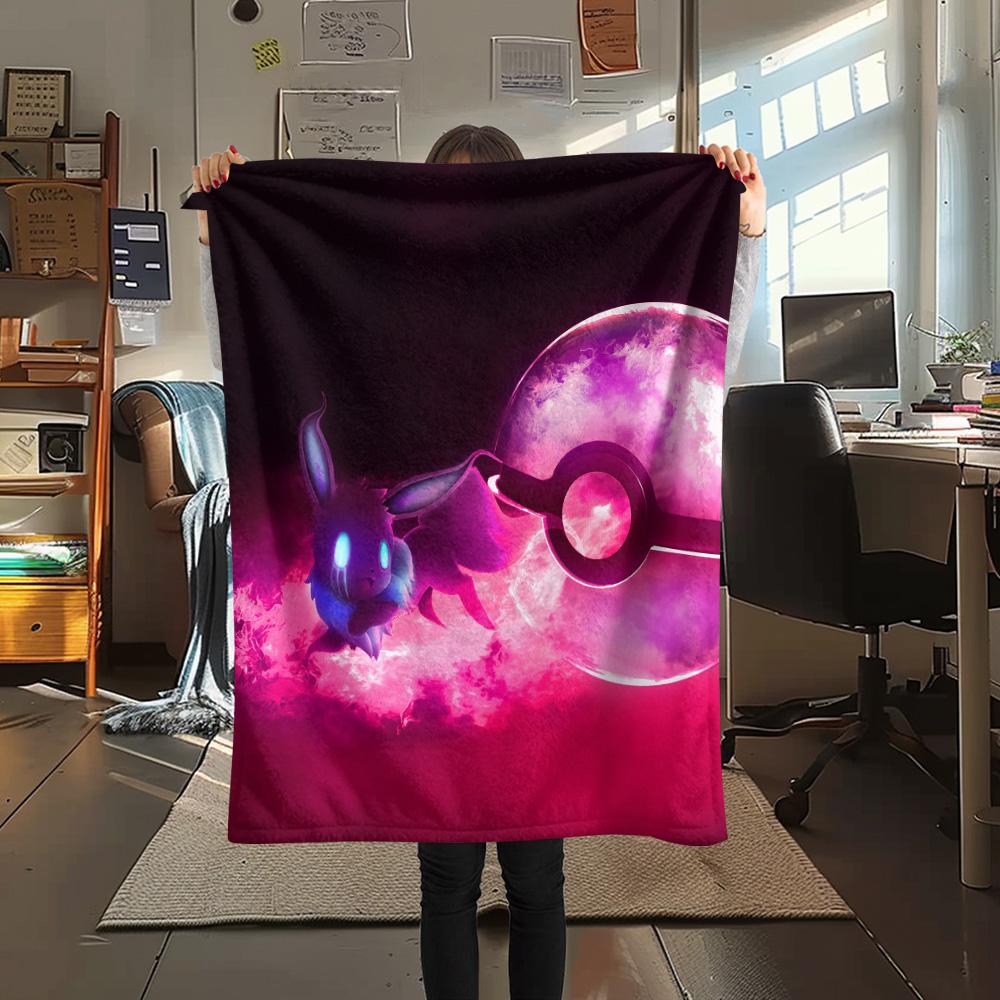 Eevee (Pokémoni)  Tištěná flanelová deka, Vysoká kvalita, Pohodlná pro všechna roční období, Domácí dekorace, Teplo a pohodlí