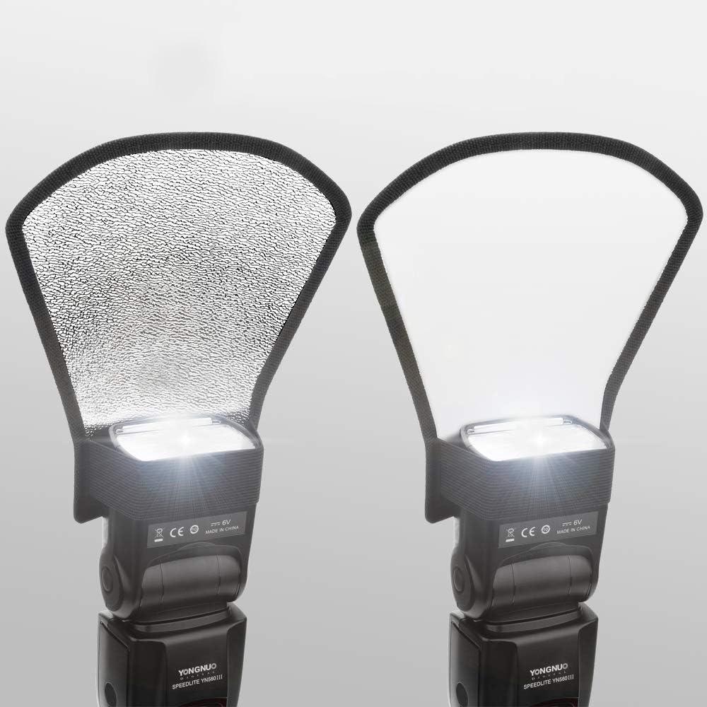 1-in-1 Silver/White Camera Flash Diffuser Softbox Photo Flash Light Reflector for Canon Nikon Sony Camera Accessories
