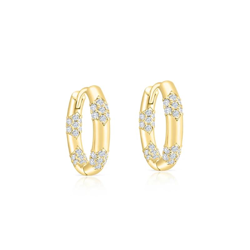 TIANDE Золотого цвета Серьги-кольца со снежинками для женщин Роскошные пирсинг-серьги-кольца с цирконами Модные украшения