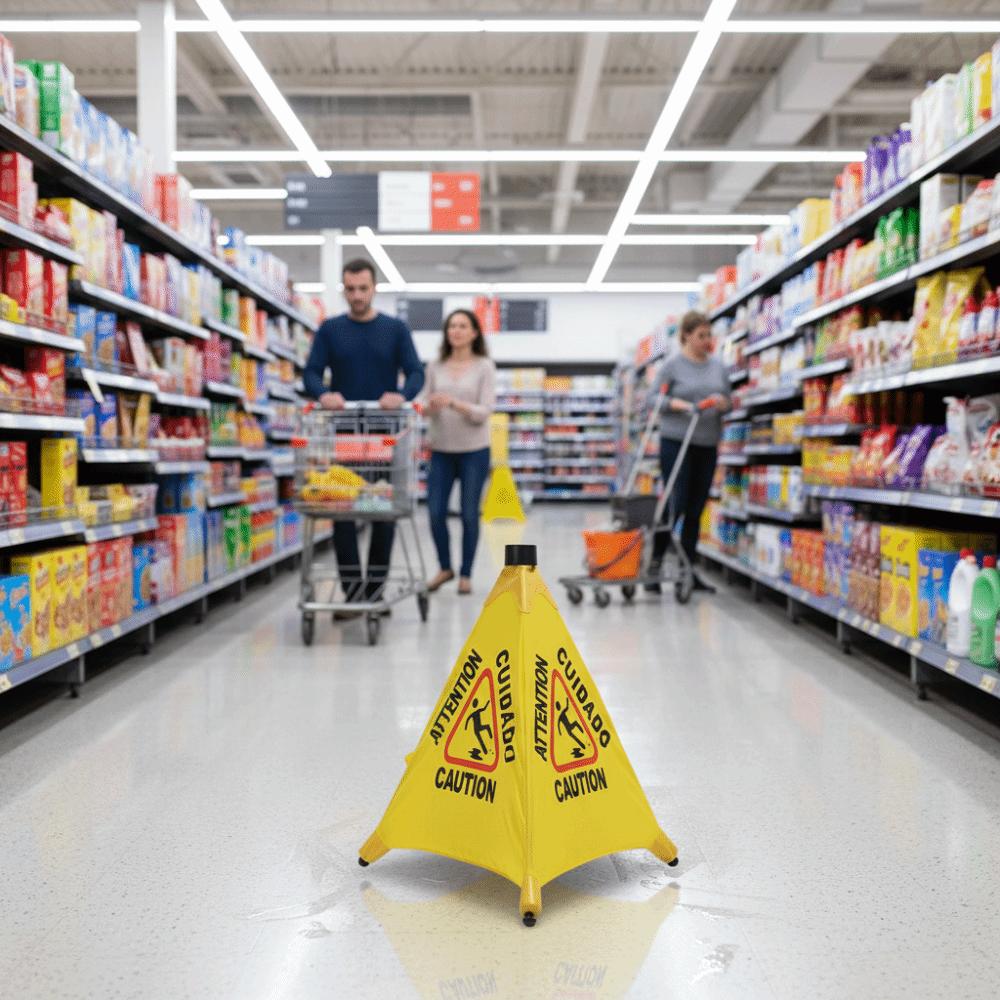 Foldable Slippery When Wet Sign Triangular Cone-Shaped Safety Warning Cone  Caution Zone