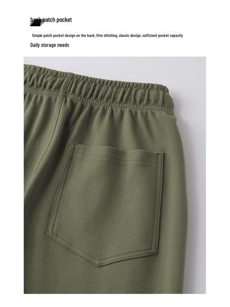 Unisex Schwere Armeegrün Twill Jogginghose: Gemütliche, gerippte Freizeit-Sportbekleidung für Frühling & Herbst