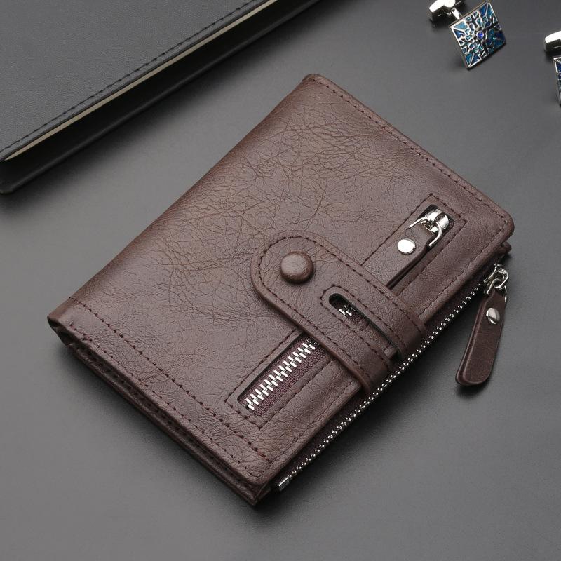 Men's Wallet Business Simple PU Leather Short Wallet With Multiple Card Slots Large Capacity Card Bag Coin Purse