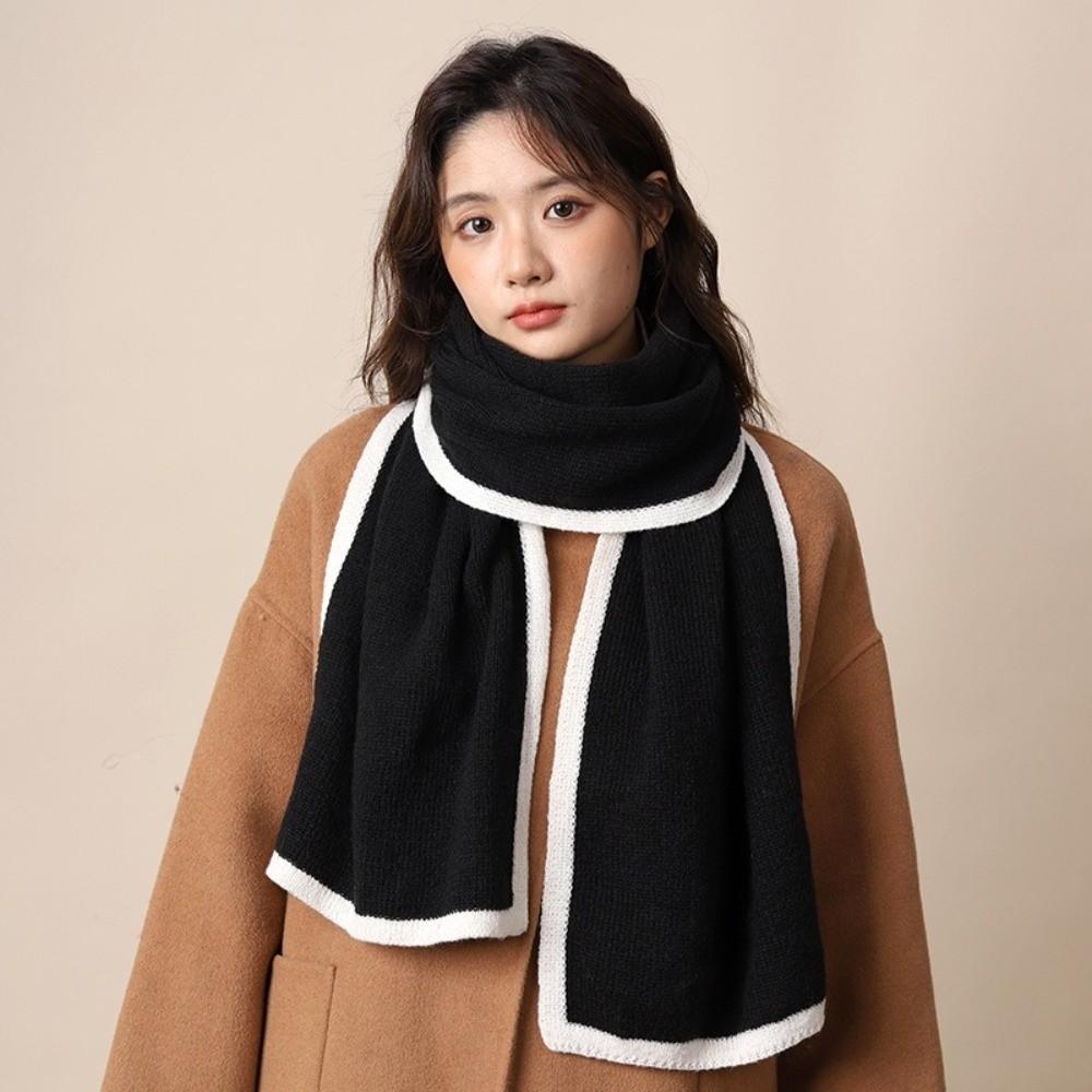 Thicken Knitted Scarfs Wool Plush Neckerchief Shawl Winter Scarf  Women