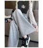 Petite High Waist Wide Leg Pants for Women - Spring/Autumn 145-150cm, Slimming Black Straight Leg
