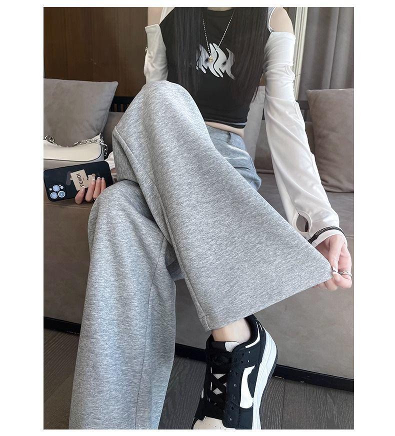 Petite High Waist Wide Leg Pants for Women - Spring/Autumn 145-150cm, Slimming Black Straight Leg
