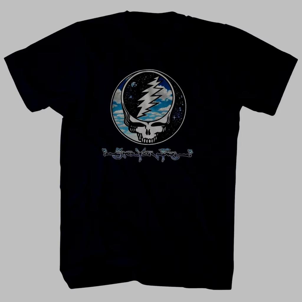 2025 Cotton Grateful Dead Warlocks Indian Skull Rock Punk Classic T-shirt Men's Women Short Sleeve Summer Round Neck Tee Y2k Top