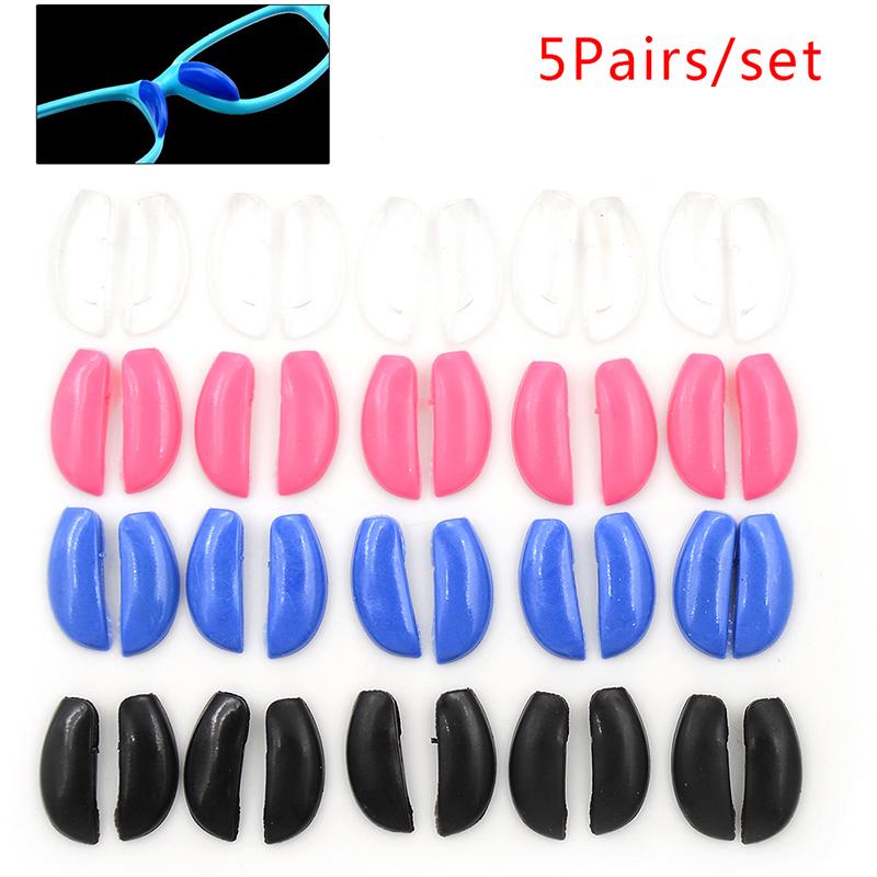 5 Pairs/Set  Eyeglasses Glasses Anti-Slip Silicone Nose Pads Stick On Nose Pad