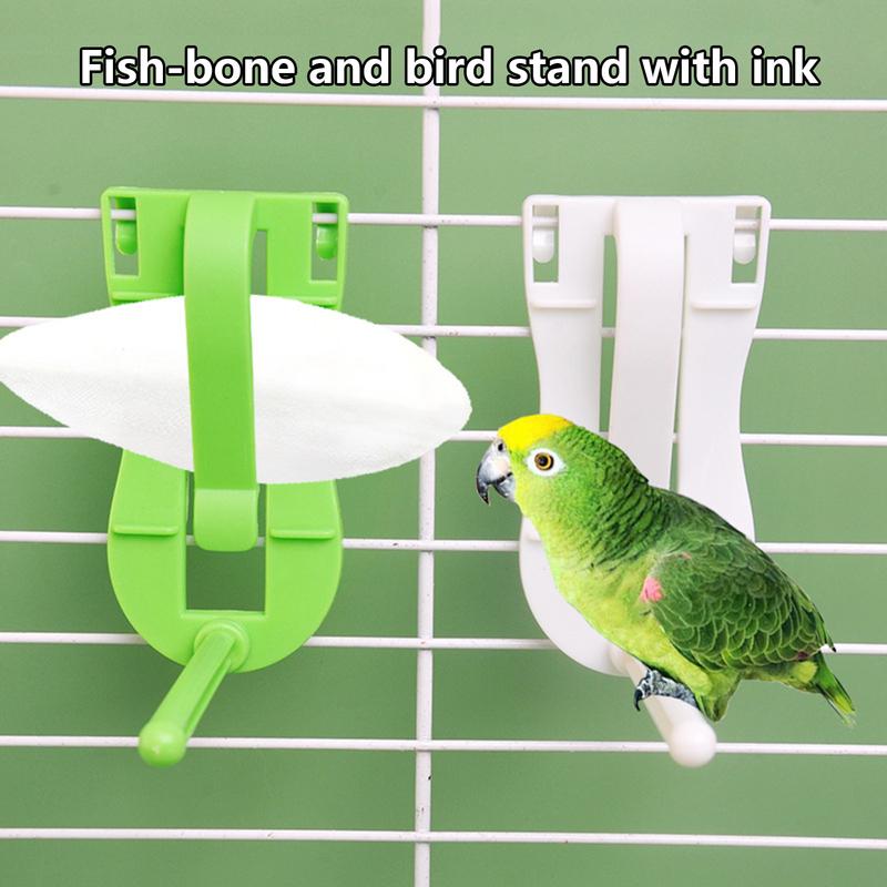 Bird Veggie Clip Holder Easy Install Chew Toy Parrot Cage Accessories Carrot Leafy Greens Feeder Durable Plastic Bird Supplies