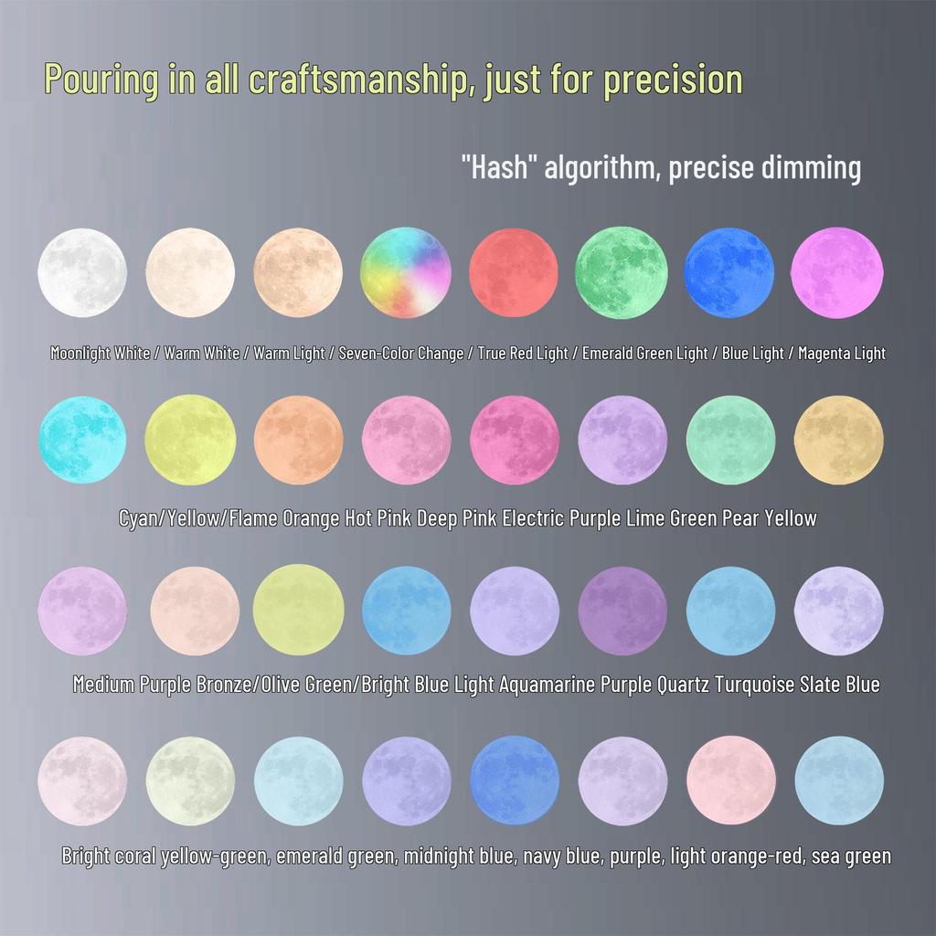 Rotating 6-Inch Multi-Color Magnetic Levitation Moon Lamp with High Brightness and Seven Colors