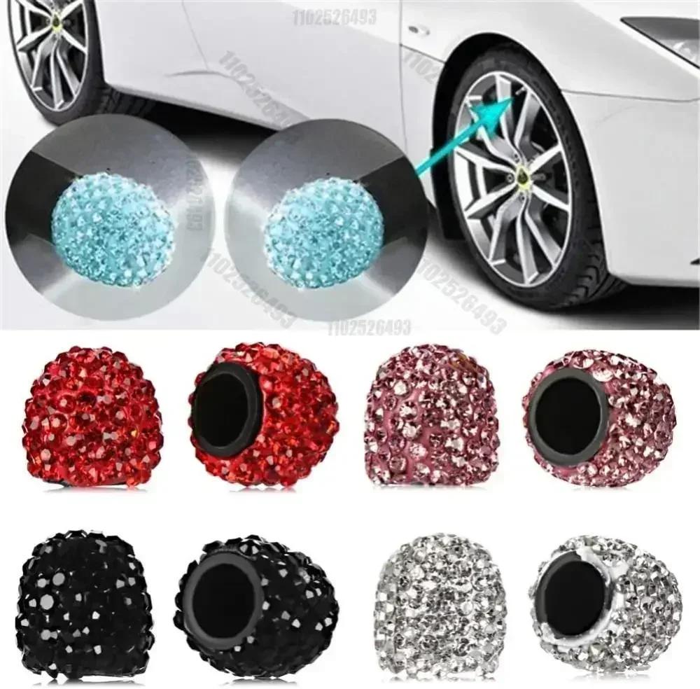 2/4PCS Diamond Car Tire Valve Caps Shining Dust-proof Wheel Valve Cover Vehicle Bling Crystal Valve Cap Car Styling Accessories