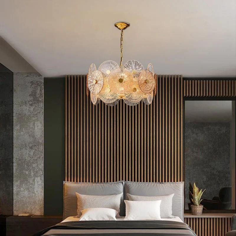 LED Art Deco Modern Stainless Steel Glass Designer Chandelier Hanging Lamp Lighting Lustre Chandelier Lighting Fixture For Foyer