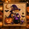 Seasonal Home Decor Projects Halloween Faux Pearl Painting Kit, Puppy Art DIY Witch Stress Relieving Hobbies Hat Bead Craft Kit for Adults And Teens,