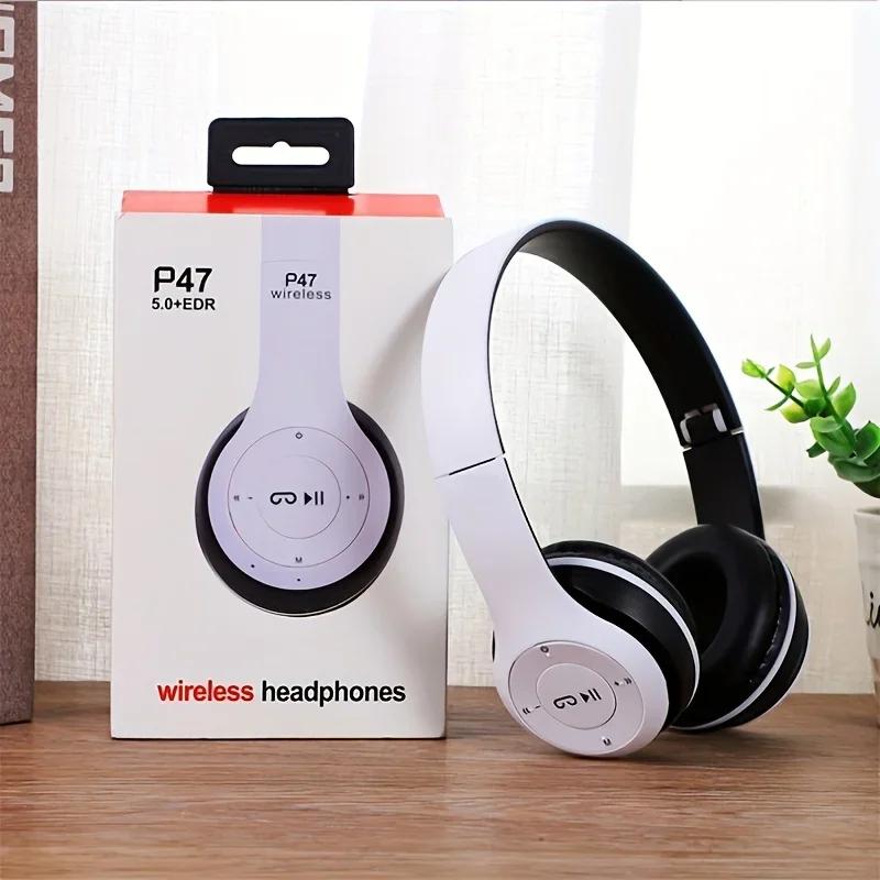 P47 Bluetooth 5.0 Kabelloser Kopfhörer Faltbar HIFI Stereo Bass Ohrhörer Kinderhelm Geschenk Mit Mikrofon USB-Adapter Für Spiel