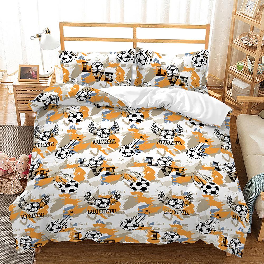 Sports Series Baseball Basketball Football Bed Three-Piece Quilt Cover 3D Digital Printing Kit