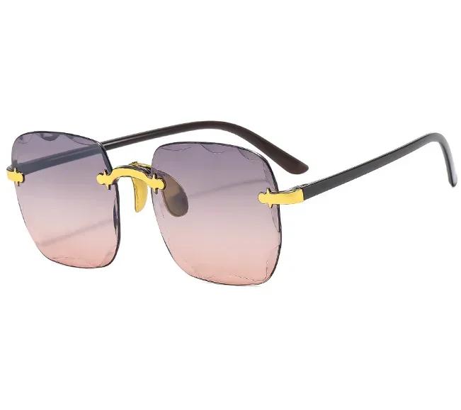 Vintage Frameless Sunglasses New Summer Sun Visors Square Sunglasses for Woman Lenses UV400 Women Sunglasses