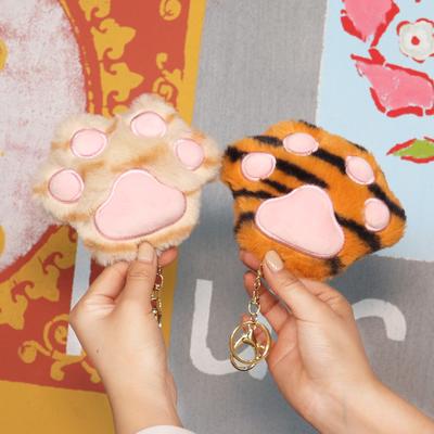 Tiger Claw Faux Fur Key Chain Charm Fashion Plush Bear Paw Car Keychain Bag Pendant Party Gift Women Jewelry