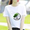 Bottom Shirt Ins Sweet Simple Flowers Round Neck Wear FeUnisex Print Fashion Internet Celebrity Commuter Shortsleeved Tshirt