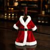 Xmas Drink Ornament Christmas Wine Bottle Cover, Velvet Santa Suit Sleeve, Plush Holiday Decoration Cover for Xmas, New Year, Dinner Table Decor Gift