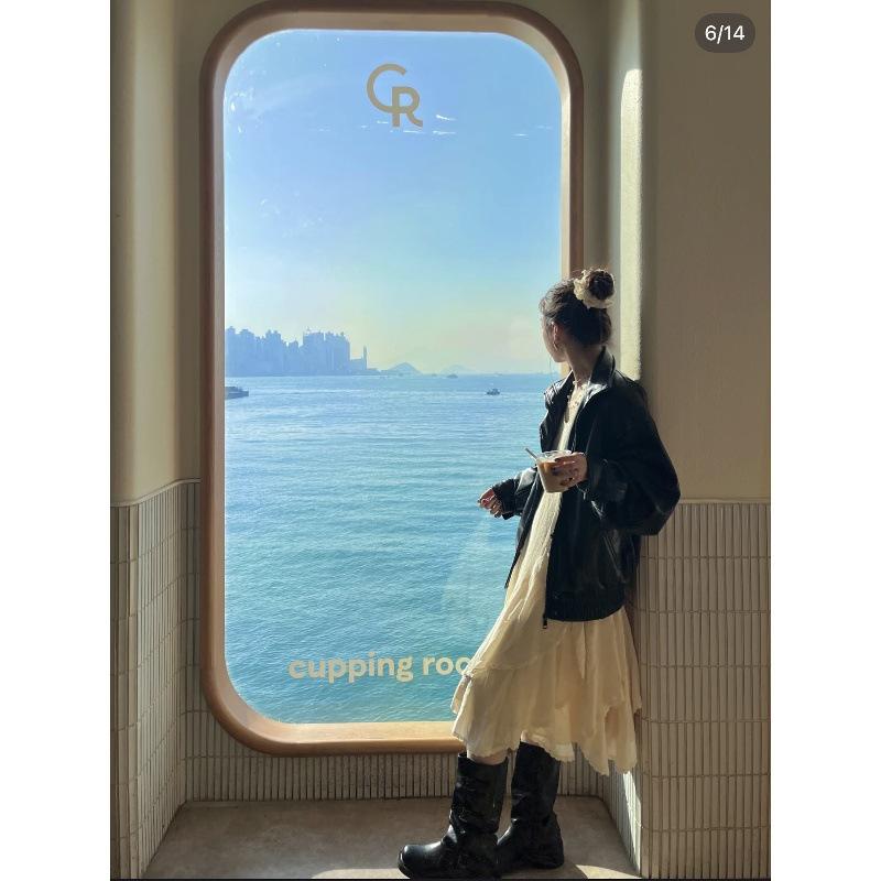 Cowhide Niche Retro Thick Heel Mid-height Boots Western Cowboy Pile Boots Knight Boots Martin Boots French Women's Boots