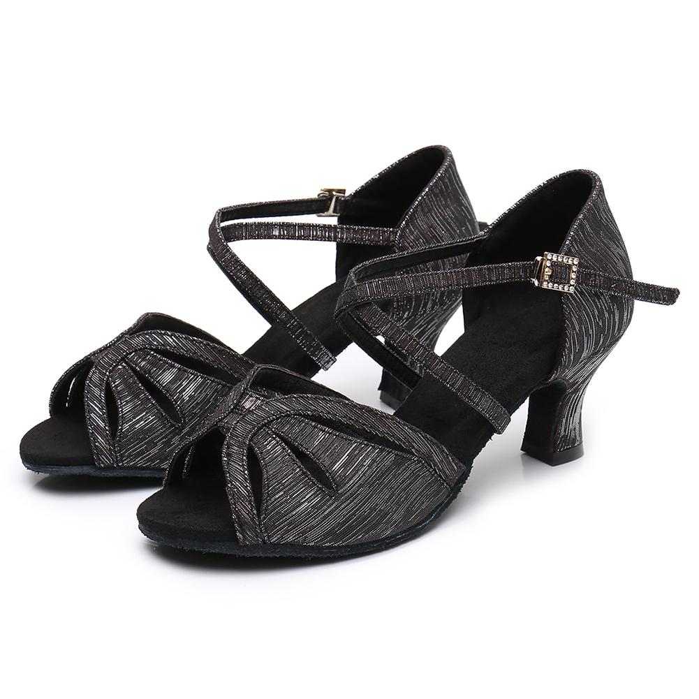 Damen Latin Tango Soft Bottom Ballroom Dance Schuhe mit Absatz 7CM