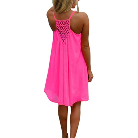 Sexy Women Summer Casual Sleeveless Evening Party Beach Dress Short Mini Dress