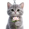 2Pcs Keychain 2D Cat Design Acrylic Charm Key Chain Backpacks Handbags Cars Decorative Pendant Accessories
