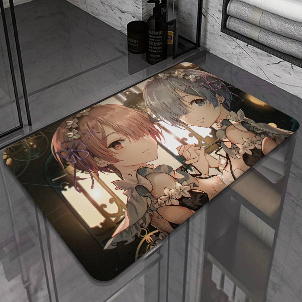 Classic Ram And Rem Re0 Starting Life In Another World Floor Mat INS Style Soft Bedroom Floor House Laundry Room Mat