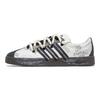 adidas Slip Resistant Abrasion Resistant Low Top Skateboard Shoes Unisex Black White HQ1802(Team800-)
