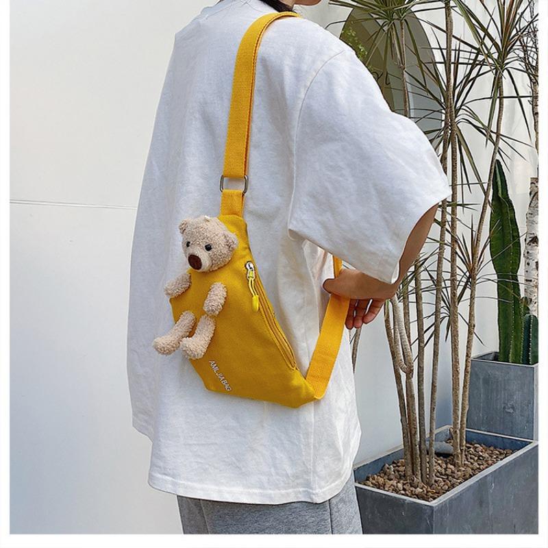 20255 Printed Letter Cute Bear Crossbody Bag